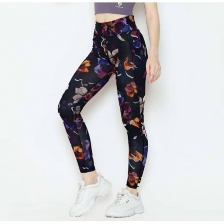 SOC Black Floral Sport Leggings