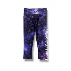 Anko Black Purple Galaxy 3/4 Sport Leggings