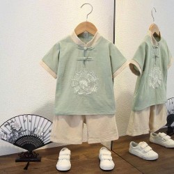 Sage Boy Cheongsam Set Cream Pants