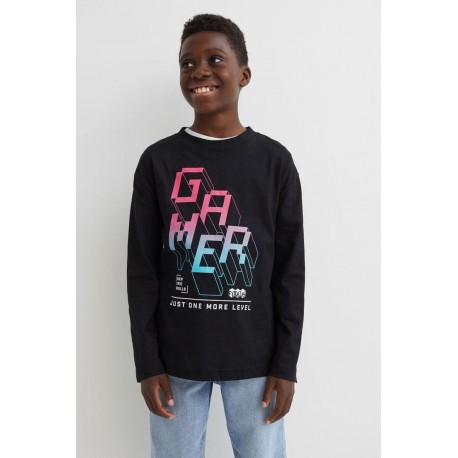 HM Black Gamer LS T-Shirt