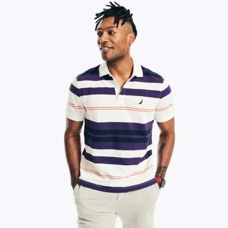 Nautica Purple Stripe Polo Shirt