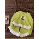 Green Flower Ruffle Top Set Pants