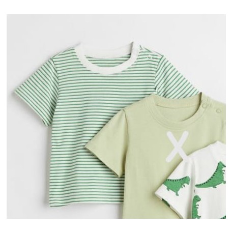 HM Green Stripes T-shirt