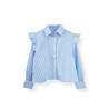 Z@ra Light Blue Stripe Ruffle Shirt