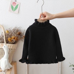 Black Knitted Turtle Neck Top