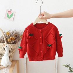 Red Cherry Knitted Jacket