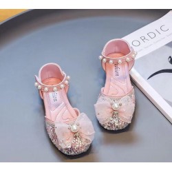 Pink Bear Ribbon Sparkle Pearl Shoes