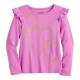 Jump1ng Beans Pink Hearts Ruffles LS Top
