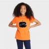 Cat&J@ck Orange Pumpkin Flip Sequins Top