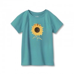 Cat&J@ck Teal SunFlowers Flip Sequins Top