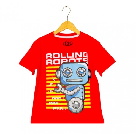 Red Rolling Robots Tee