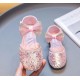 Pink Sparkles Ankle Double Ribbon Straps Shoes