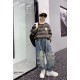 Left Right Square Ripped Denim Pants(no acc)