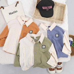 Two Tone Smiley Long Sleeve Shirt