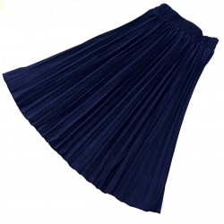 Navy Pleated Skirt