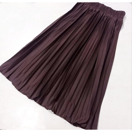 Brown Pleated Skirt