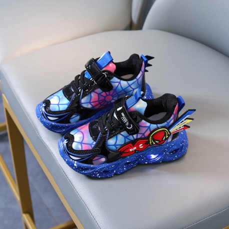 Blue Spiderman Web Revolution LED Lamp Shoes