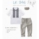White Embroidery Koko Set Grey Pants+Peci