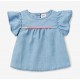Blue Ruffle Girl Short Sleeve T-Shirt