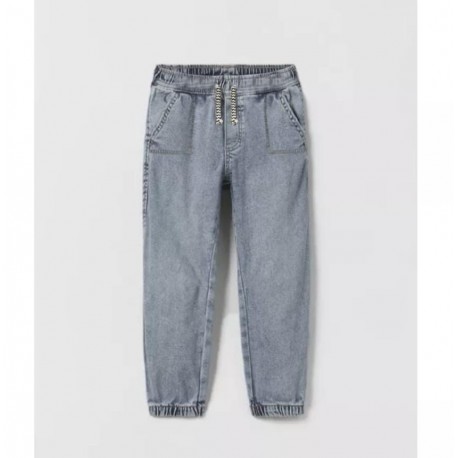 Zr Blue Grey Denim Jogger Pants