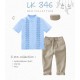Blue Embroidery Koko Set Brown Pants+Peci