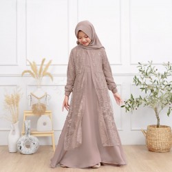 Milo 2 Looks Elegance Lace Gamis + Hijab