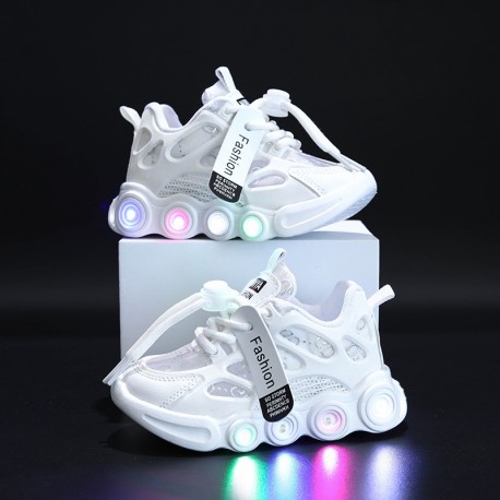 White Zoom Circle LED Lamp Shoes