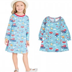 Blue Boat LS Dress