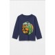Navy T-Rex Boy Long Sleeve T-Shirt