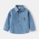Light Blue Bear Denim LS Shirt