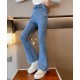 Blue Bottom Pearls Jeans