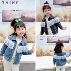 Black Ruffles Denim Jacket