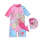 Pink Blue Mermaid Swimsuits with Hat