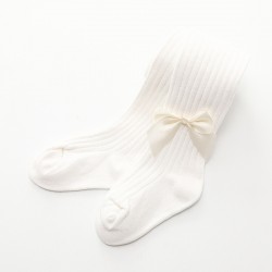 White Ribbon Knitted Leggings