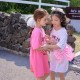 Pink Spring Tulips Dress Set Pearl Ribbon