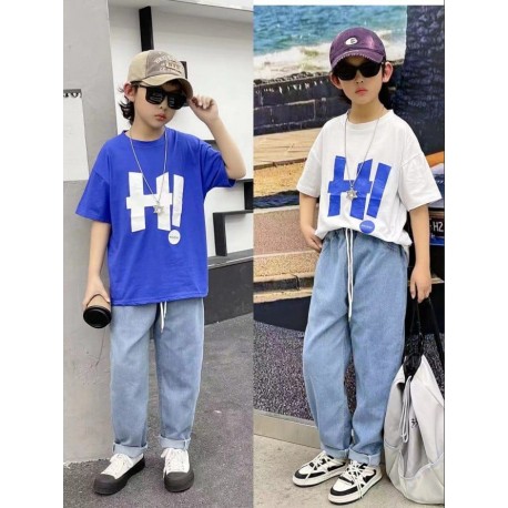 Blue Hi! T-Shirt Set Jeans