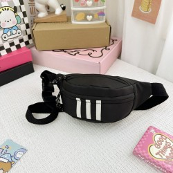 Black Three Stripe Waist Bag