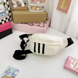 White Three Stripe Waist Bag