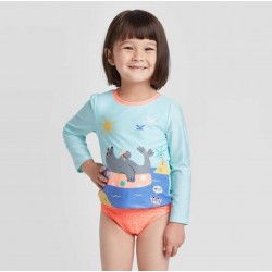 Cat & Jack Blue Peach Seal Swimsuits