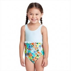 Cat & Jack Light Blue Floral Swimsuits