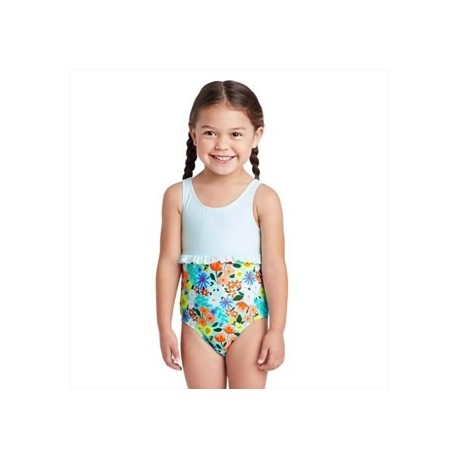Cat & Jack Light Blue Floral Swimsuits
