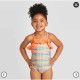 Cat & Jack Orange Plaid Ruffle Swimsuits