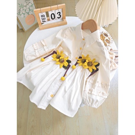 Cream Sunflowers Dress