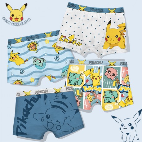 4pcs P0kemon Cotton Boxer Briefs