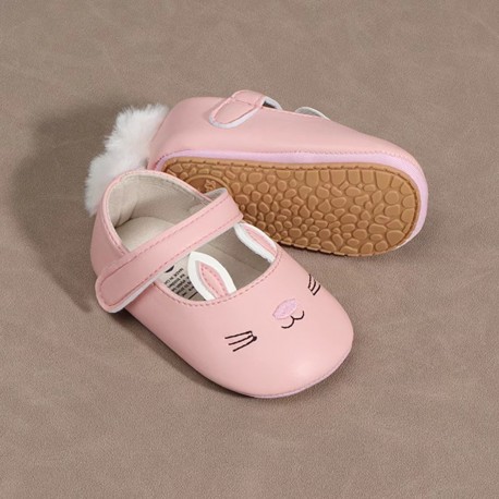 Pink Rabbit Fur Prewalker