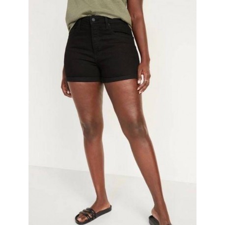 MNG Jet Black Denim Hotpants