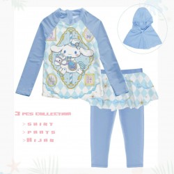 3in1 Blue C1nnamorol Swimsuits + Hijab