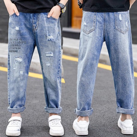 Light Blue Ripped Denim Pants