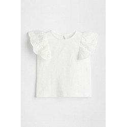 HM White Lace Ruffle Top
