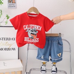 California Bulldogs T-shirt Set Denim Pants